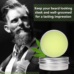 Men Organic Beard Hemp Cbd Oil Balm Moustache Wax Styling Beeswax Moisturizing Smoothing Gentlemen Beard Care Natural Hemp Balm