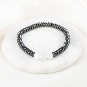 Weight Loss Magnetic Therapy Bracelet For Men Women 8mm Black Hematite Stone Beads Stretch Health Care Bracelet Jewelry Gift