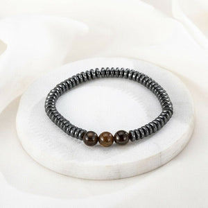 Weight Loss Magnetic Therapy Bracelet For Men Women 8mm Black Hematite Stone Beads Stretch Health Care Bracelet Jewelry Gift