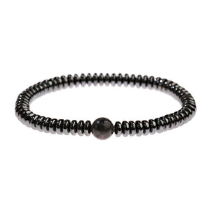 Weight Loss Magnetic Therapy Bracelet For Men Women 8mm Black Hematite Stone Beads Stretch Health Care Bracelet Jewelry Gift