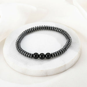 Weight Loss Magnetic Therapy Bracelet For Men Women 8mm Black Hematite Stone Beads Stretch Health Care Bracelet Jewelry Gift
