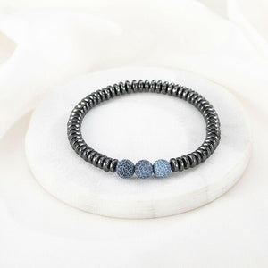Weight Loss Magnetic Therapy Bracelet For Men Women 8mm Black Hematite Stone Beads Stretch Health Care Bracelet Jewelry Gift