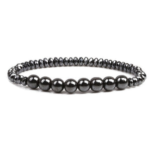 Weight Loss Magnetic Therapy Bracelet For Men Women 8mm Black Hematite Stone Beads Stretch Health Care Bracelet Jewelry Gift