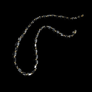 2020 Men Black Hematite Magnet Gold Necklace